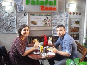 FALAFELZONE 
Best home cooked delicacies falafel in falafelzone...open kitchen, the menu includes vegetarian, vegan, and raw options. Gluten-free bread ,vegan burger buns that is served at Falafelzone.Flavored with spices and herbs and usually served in pita or a wrap or dishes, the best are crispy on the outside and served so hot that steam rises from the soft center as you take your first bite.The ingredients are fresh and the falafels are flavored and cooked to crispy perfection.All spices are coming from Egypt ...

Falafel zone stands in the heart of Beyoğlu, just a stone's throw from istiklal street. The restaurant has quickly become a favorite among vegetarians and vegans, foreigners and locals alike. If you are looking for an on-the-go lunch and want something different from the fresh food and tasty dishes about falafel and vegetable rolls, Falafel zone is a perfect solution.As soon as you enter the Istiklal Street, you will start enjoying a little walk down,There are also tables outside the restaurant on a traffic barred street which is full of other cafes and restaurants.Whenever you are hungry or rewctant to cook at home, it is almosy possible to find the comfort of your home in Falafelzone.

TEL: 0212 251 13 23
http://falafelzone.blogspot.com
e-mail:falafelzoneistanbul@gmail.com
adres:FALAFELZONE
istiklal caddesi öğüt sok no:4 Taksim-istanbul at Falafel Zone in Istanbul