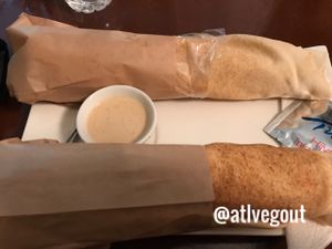 falafel wrap and mushroom wrap at Falafel Zone in Istanbul