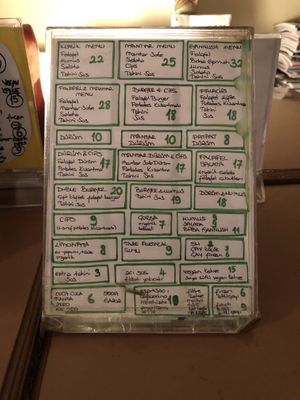 Falafel zone menu at Falafel Zone in Istanbul