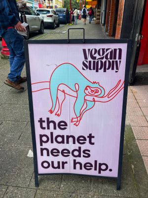 Sign   at Vegan Supply in Vancouver