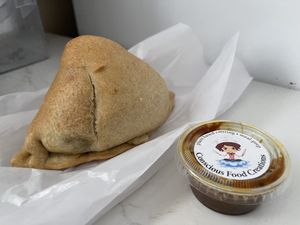 Chana Masala samosa   at Vegan Supply in Vancouver