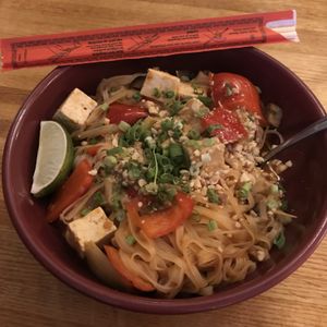 Pad Thai made vegan at Darby's Restaurant and Pub in Belfast
