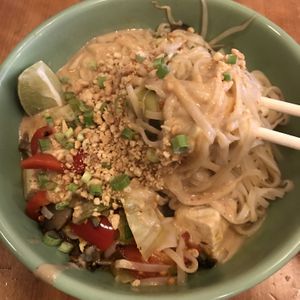 Pad Thai made vegan plus added vegs at Darby's Restaurant and Pub in Belfast