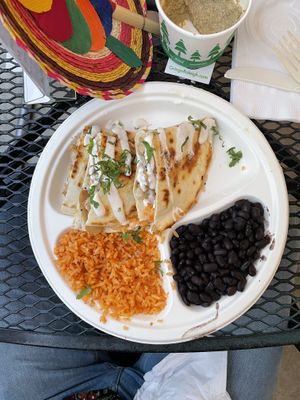 Vegan chicken quesadilla  at Gringo A Go Go in Raleigh
