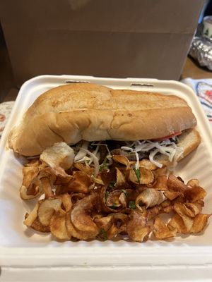 Vegan Torta with House Chips  at Gringo A Go Go in Raleigh