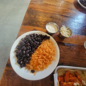 Vegan Rice, Beans, Sour Cream & Cheese at Gringo A Go Go in Raleigh