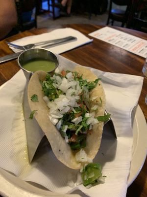 Nopales taco. The sauce was delicious. The nopales were so good that I just ate the filling and left the tortilla behind.  at Gringo A Go Go in Raleigh