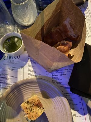 Bread and pesto  at Civico 1845 in San Diego