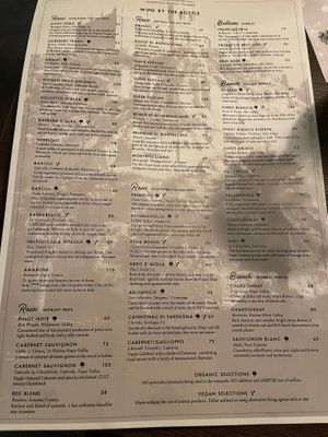 Clearly labeled vegan wines at Civico 1845 in San Diego