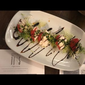 vegan caprese with rice mozzarella  at Civico 1845 in San Diego