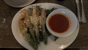 Stuffed zucchini flowers   at Civico 1845 in San Diego