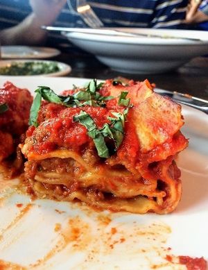 Lasagna Romagnola with seitan ragout @ Civico 1845 at Civico 1845 in San Diego