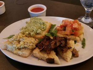 VEGAN QUATTRO BRUSCHETTE
Mix of four Bruschetta: Tomato, Artichoke, Castelvetrano Olives Pate, Caponata at Civico 1845 in San Diego