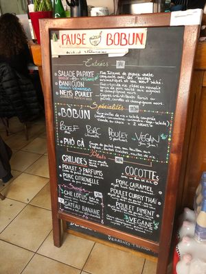 The menu  at Pause Bobun in Paris