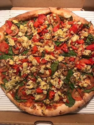 They also have Daiya, but I prefer no cheese at Peace Love and Pizza - Towne Lake in Woodstock