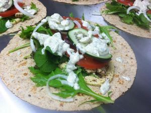 Mediterranean wrap at Rabbit Patch Vegan Snacks - Food Stall in Battle Creek