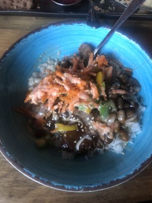 Teriyaki bowl at The Burrowing Owl in Colorado Springs