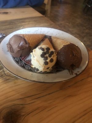 Chocolate and traditional cannolis  at The Burrowing Owl in Colorado Springs