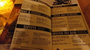 Menu at The Burrowing Owl in Colorado Springs