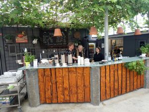 Drinks bar in the greenhouse at Fridheimar in Reykholt