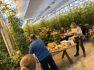 The vegan tomato soup buffet. As much soup and bread as you like   at Fridheimar in Reykholt