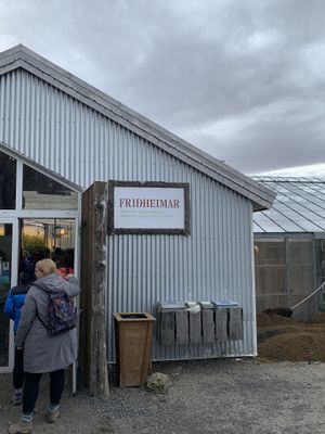 In you go for tomato soup and other things   at Fridheimar in Reykholt