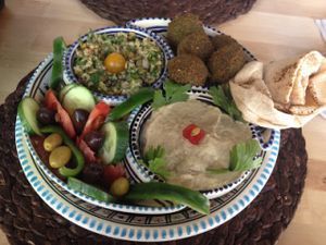 Falafel Platter at Ahimsa Vegan Restaurant and Club in Wroclaw