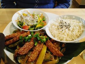 yellow curry  at Ahimsa Vegan Restaurant and Club in Wroclaw