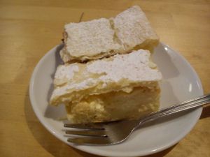 Vanilla pastry at Ahimsa Vegan Restaurant and Club in Wroclaw