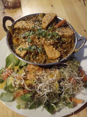 red curry at Ahimsa Vegan Restaurant and Club in Wroclaw