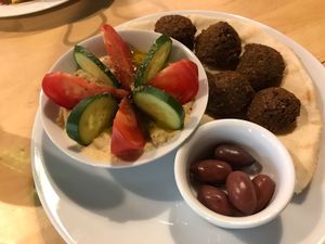 Delicious falafel at Ahimsa Vegan Restaurant and Club in Wroclaw