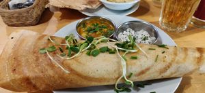 The masala Dosa was packed and the coconut chutney, wow. at Ahimsa Vegan Restaurant and Club in Wroclaw