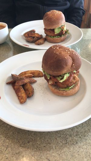 Chicken burger  at DevaDeva Cafe in Tokyo
