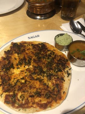 Lentil pizza!  at Sagar Vegan & Vegetarian Restaurant - Hammersmith in West London