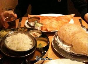 Masala Dosa and Thali - yum at Sagar Vegan & Vegetarian Restaurant - Hammersmith in West London