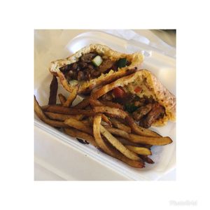 Soy meat Schwarma special  at Holy Bagels and Pizzeria in Miami