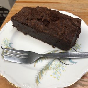 vegan chocolate brownie  at Apple Tree Cafe in Trevescan