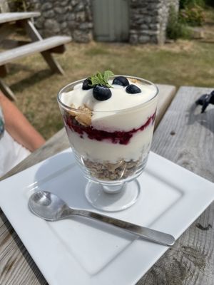 Berry compote granola (vegan)  at Apple Tree Cafe in Trevescan