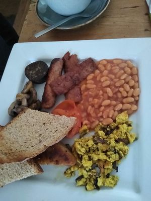 Full English at Apple Tree Cafe in Trevescan