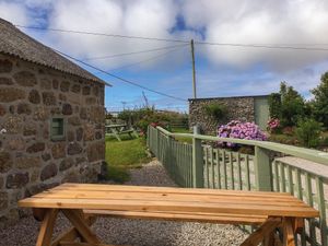 Apple Tree Vegan Friendly Cafe outdoor Seating area at Apple Tree Cafe in Trevescan