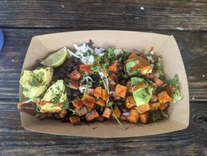 Veggie tacos (sub white sauce for avocado) at Finn's Island Style Grub in Panama City Beach