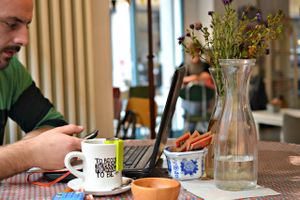 pace love and....slow work at Fram Cafe in Bologna