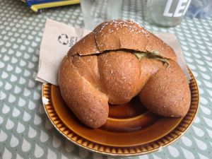 Pistachio croissant  at Fram Cafe in Bologna