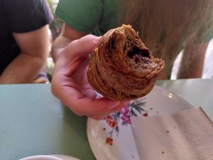 Jam filled croissant at Fram Cafe in Bologna