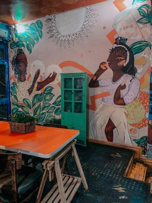 Wall art #Veganuary at KataKata in South West London