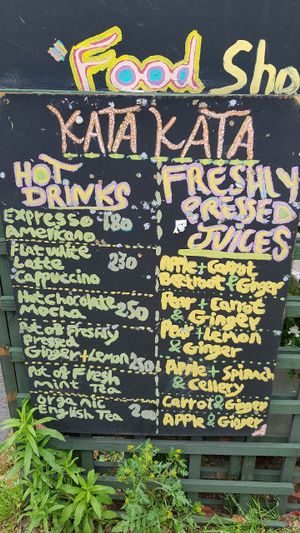 Drinks board at KataKata in South West London