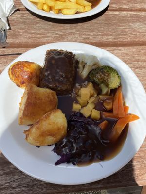 Sunday roast - nut roast, roast pots, veg and gravy  at The Chequers Inn in Wareside