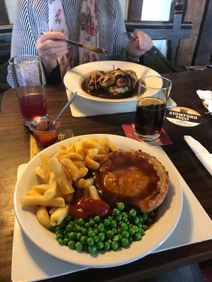 Tofo mushroom and veg pie. Also great options for the meat eaters in your life.  at The Chequers Inn in Wareside