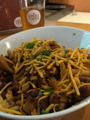 Vegan chili cheese fries at the bar.  at Whole Foods Market in Playa Vista
