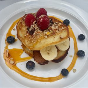 Vanilla pancakes at Think Love Juices & Vegan Food in Warsaw